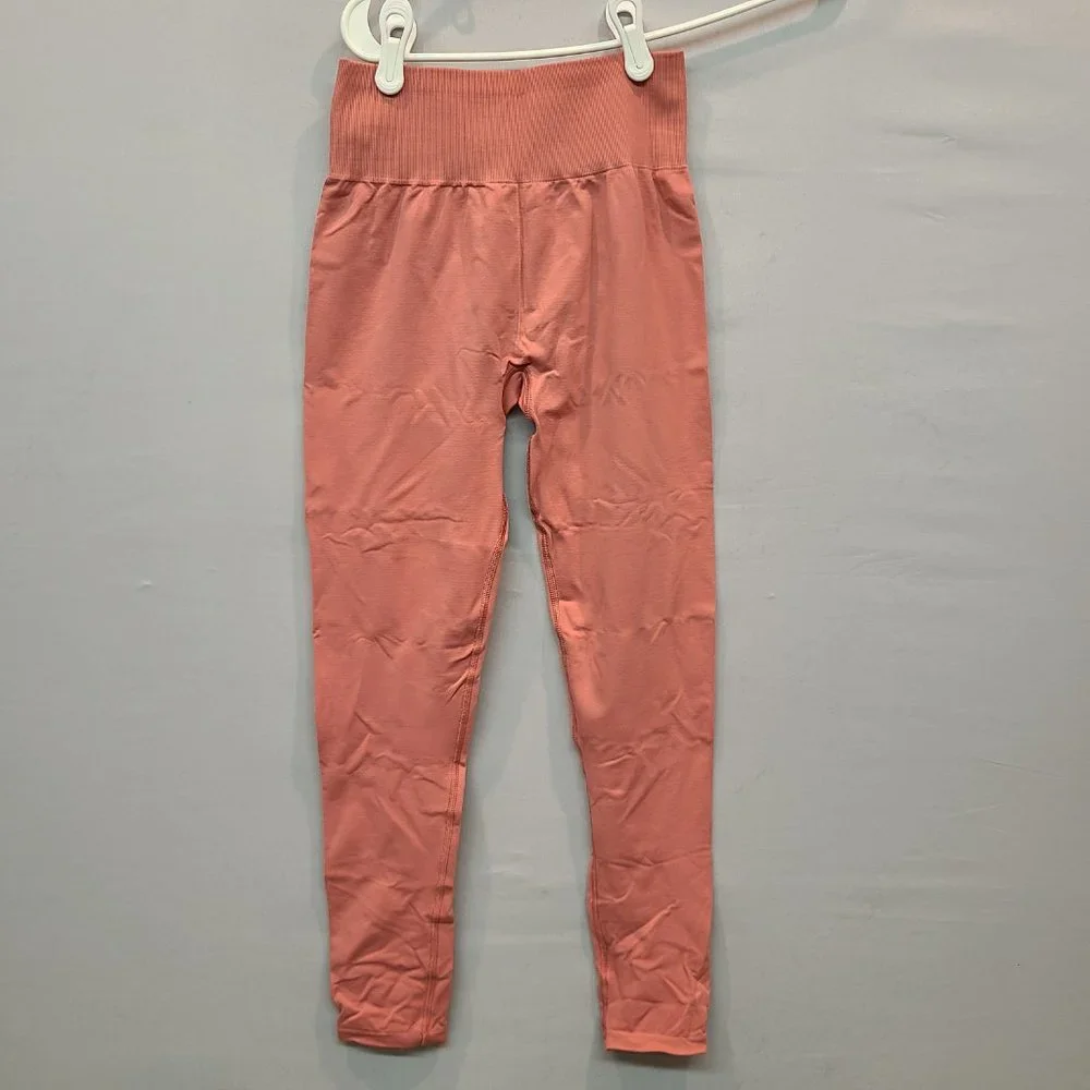 Gymshark Legging Mid Rise Coral Pink Womens Small - Picture 3 of 5